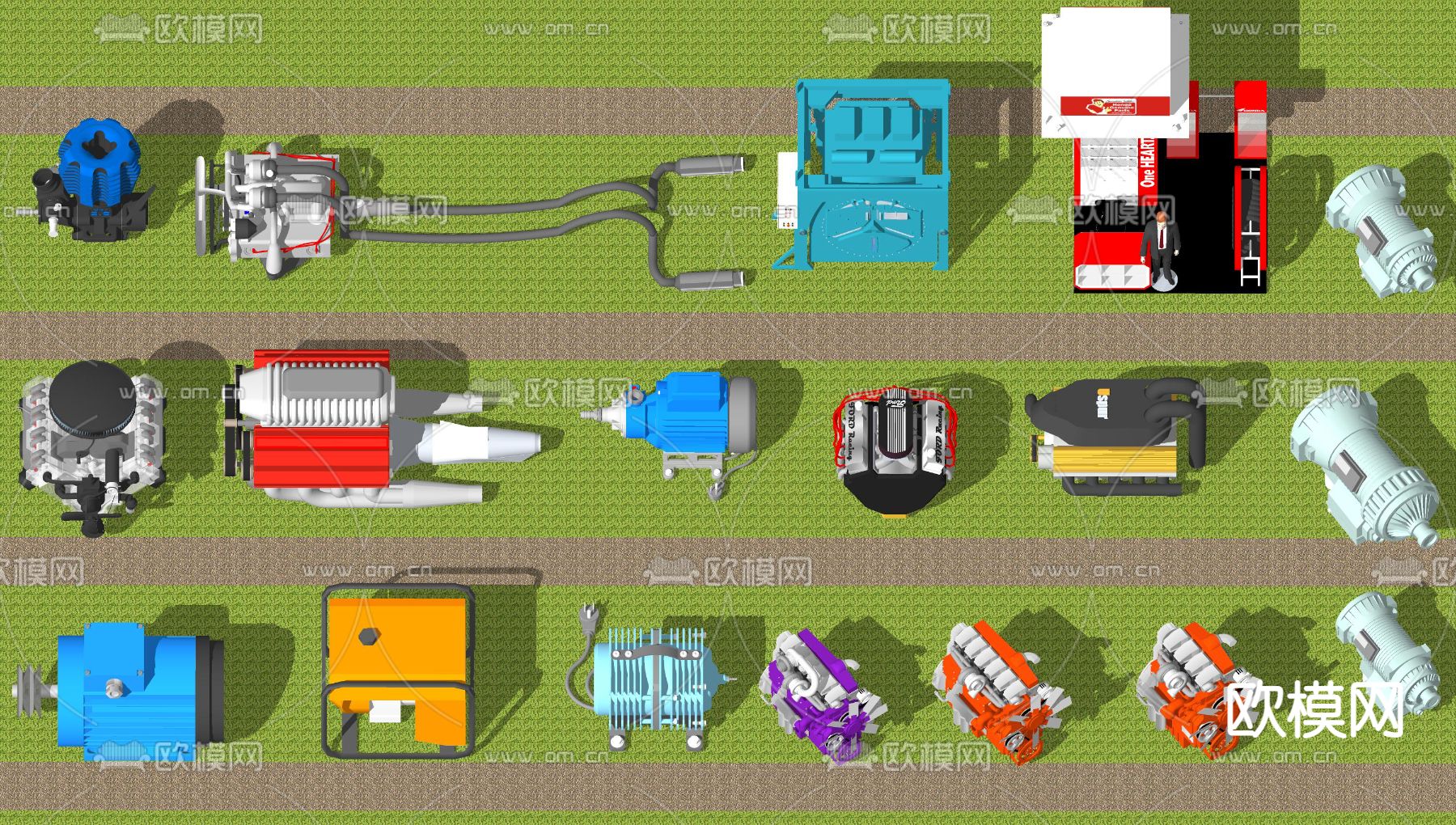 现代发动机su模型下载
