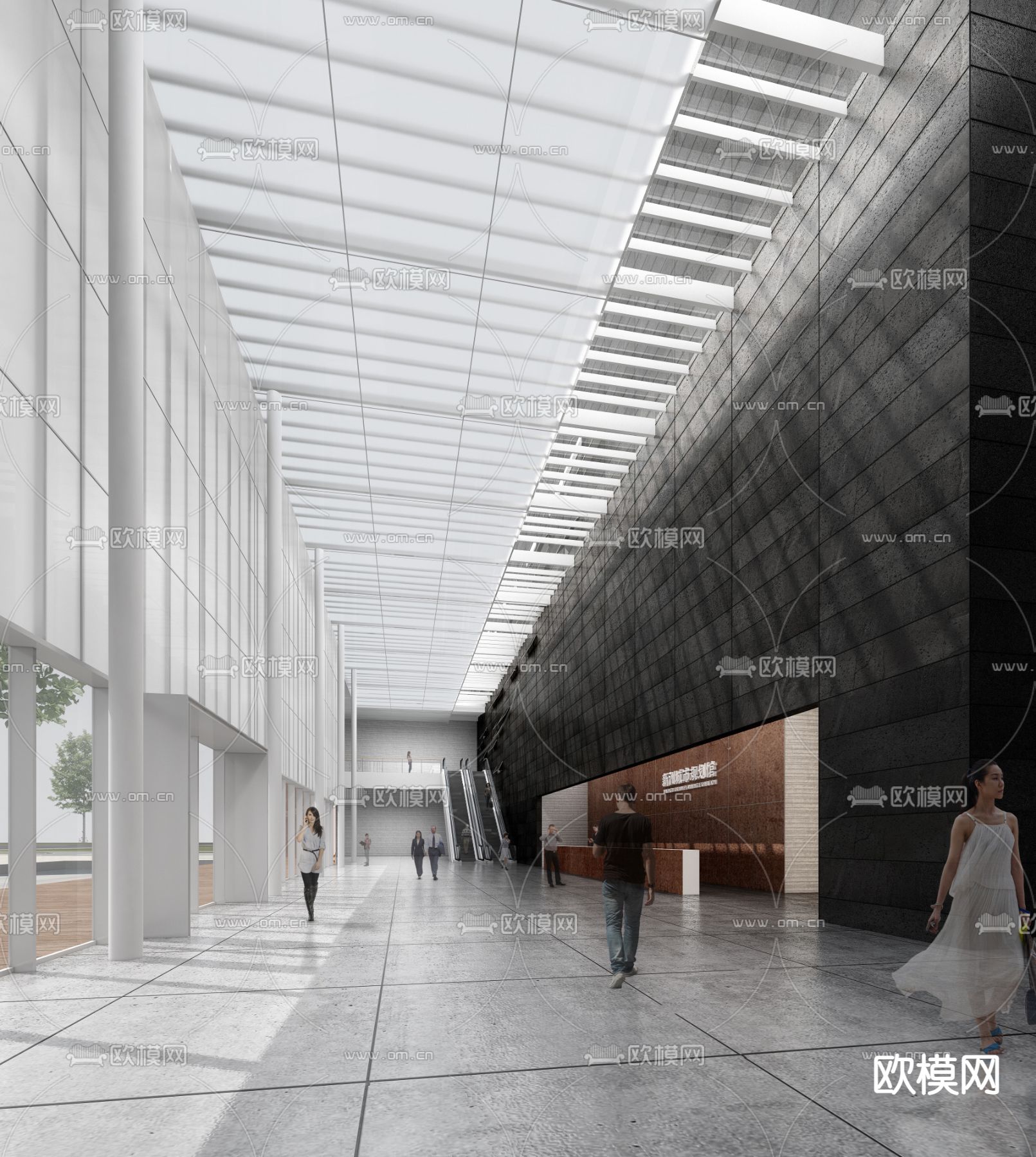 现代城市规划展览馆su模型下载（渲染图7）