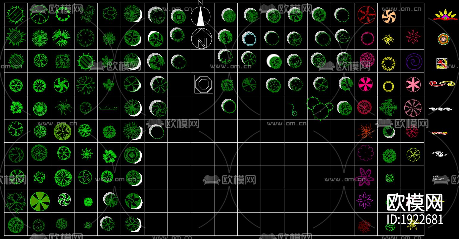 植物花草cad图库下载（渲染图2）