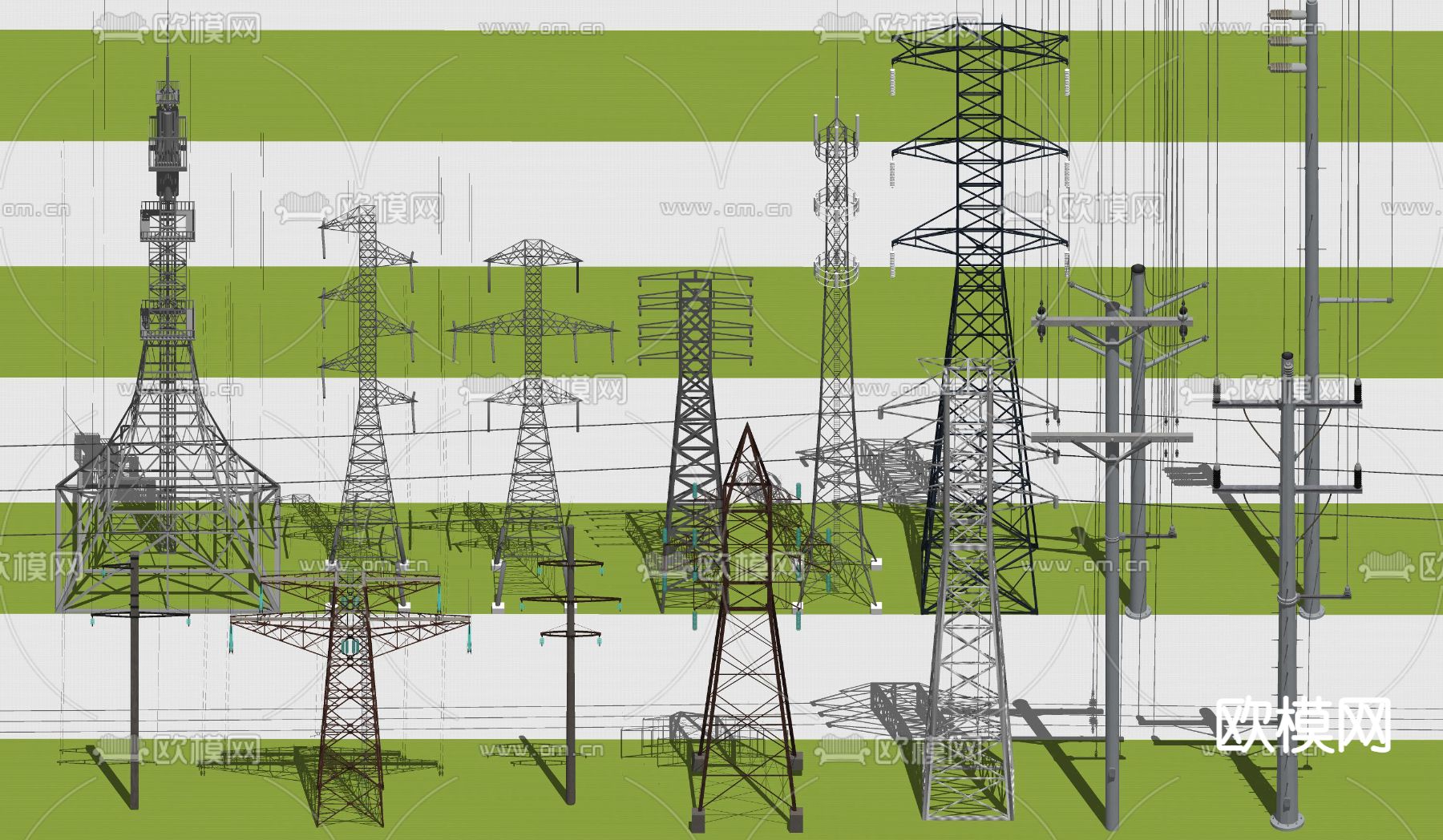 现代电力设施su模型下载