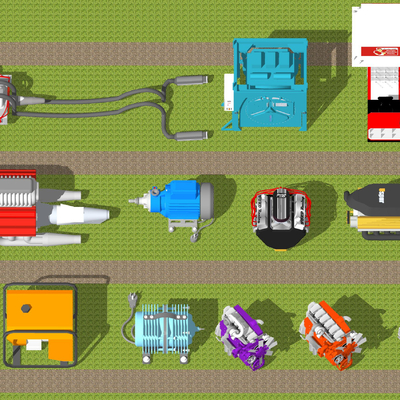  现代发动机su模型 
