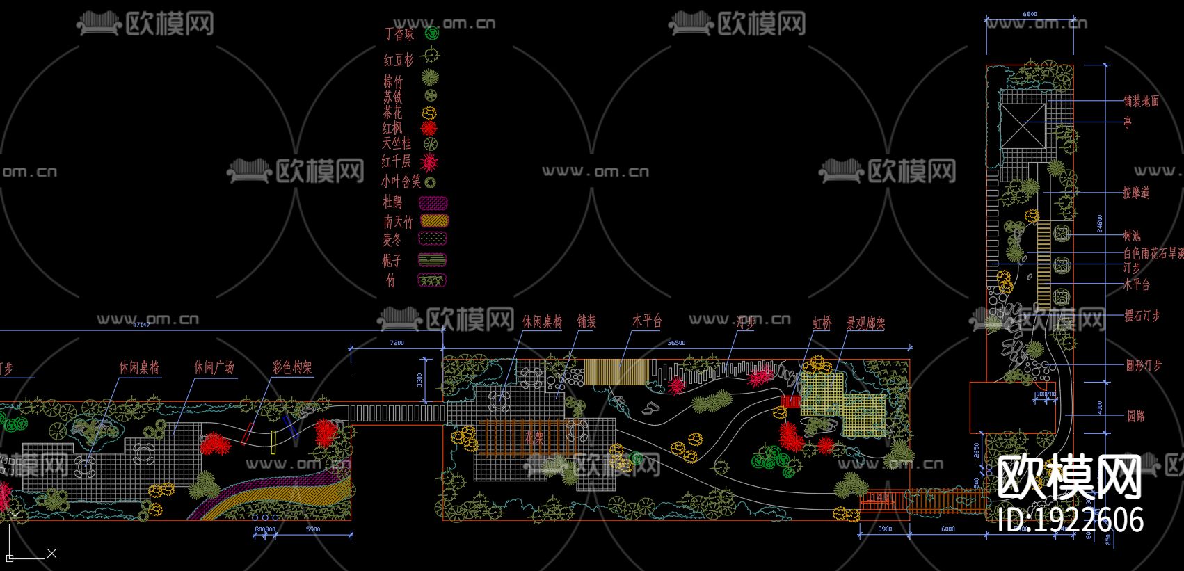 屋顶花园cad施工图下载（渲染图5）