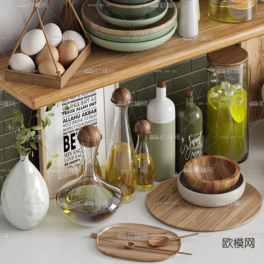 北欧碗碟厨房器具3d模型下载（渲染图2）