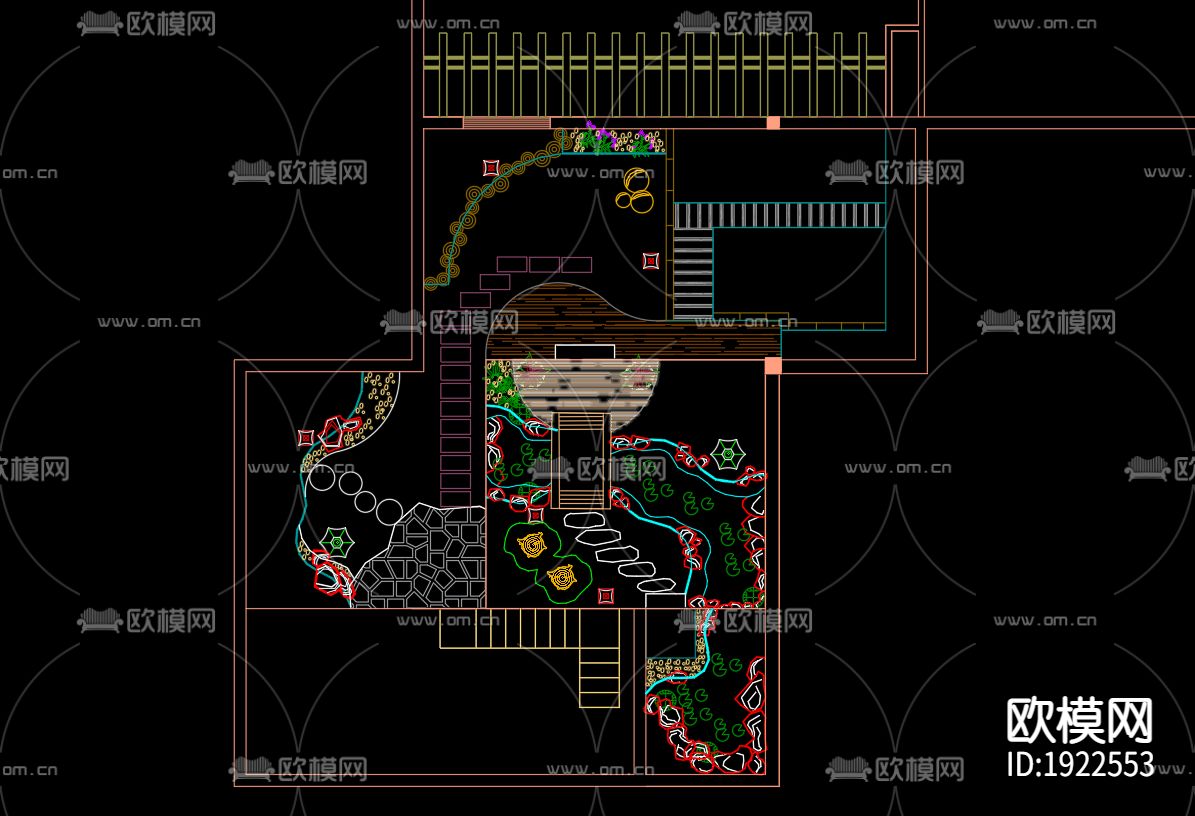屋顶花园cad施工图下载（渲染图6）