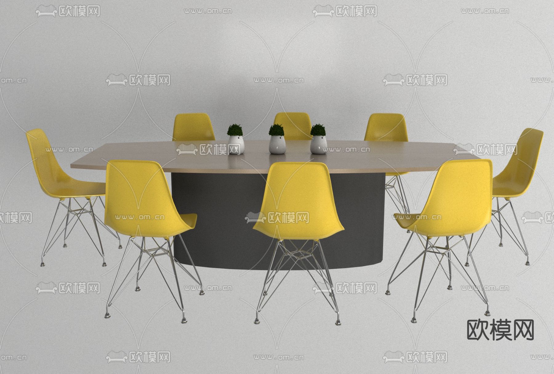 现代办公会议桌椅免费3d模型下载