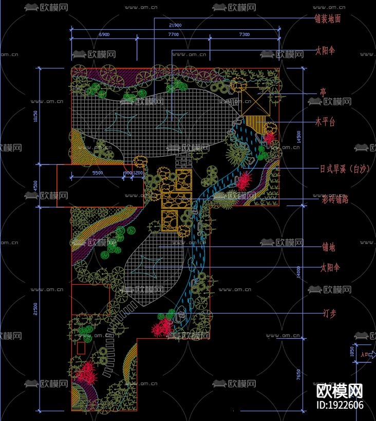屋顶花园cad施工图下载（渲染图2）