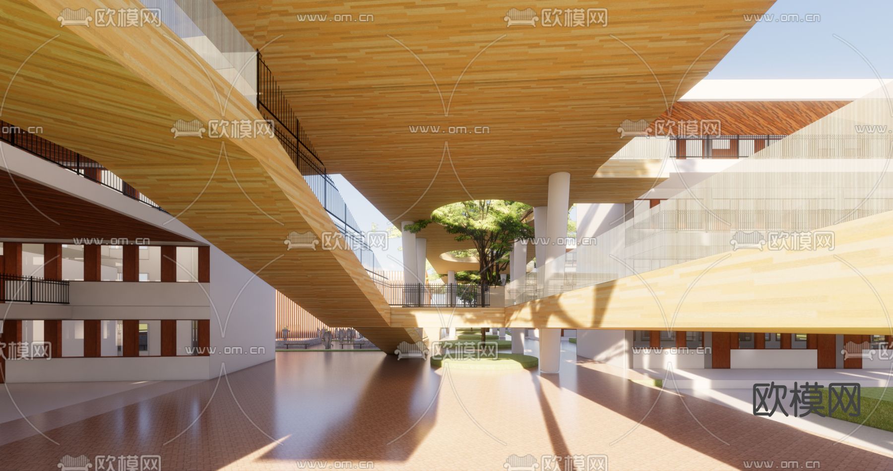 现代新区安仕达小学su模型下载（渲染图9）