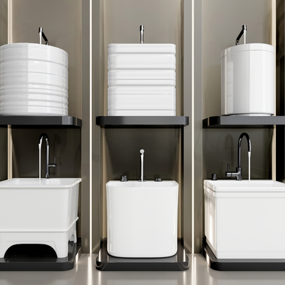  现代拖把池su模型 