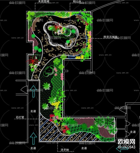 屋顶花园cad施工图下载(渲染图2)