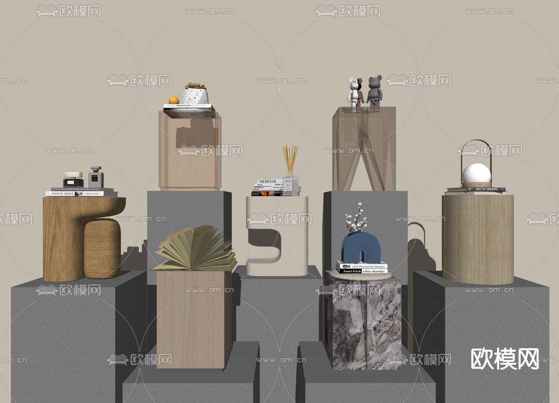 现代休闲凳子su模型下载（渲染图2）