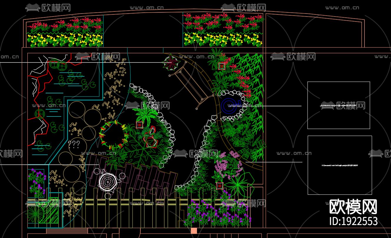 屋顶花园cad施工图下载（渲染图3）
