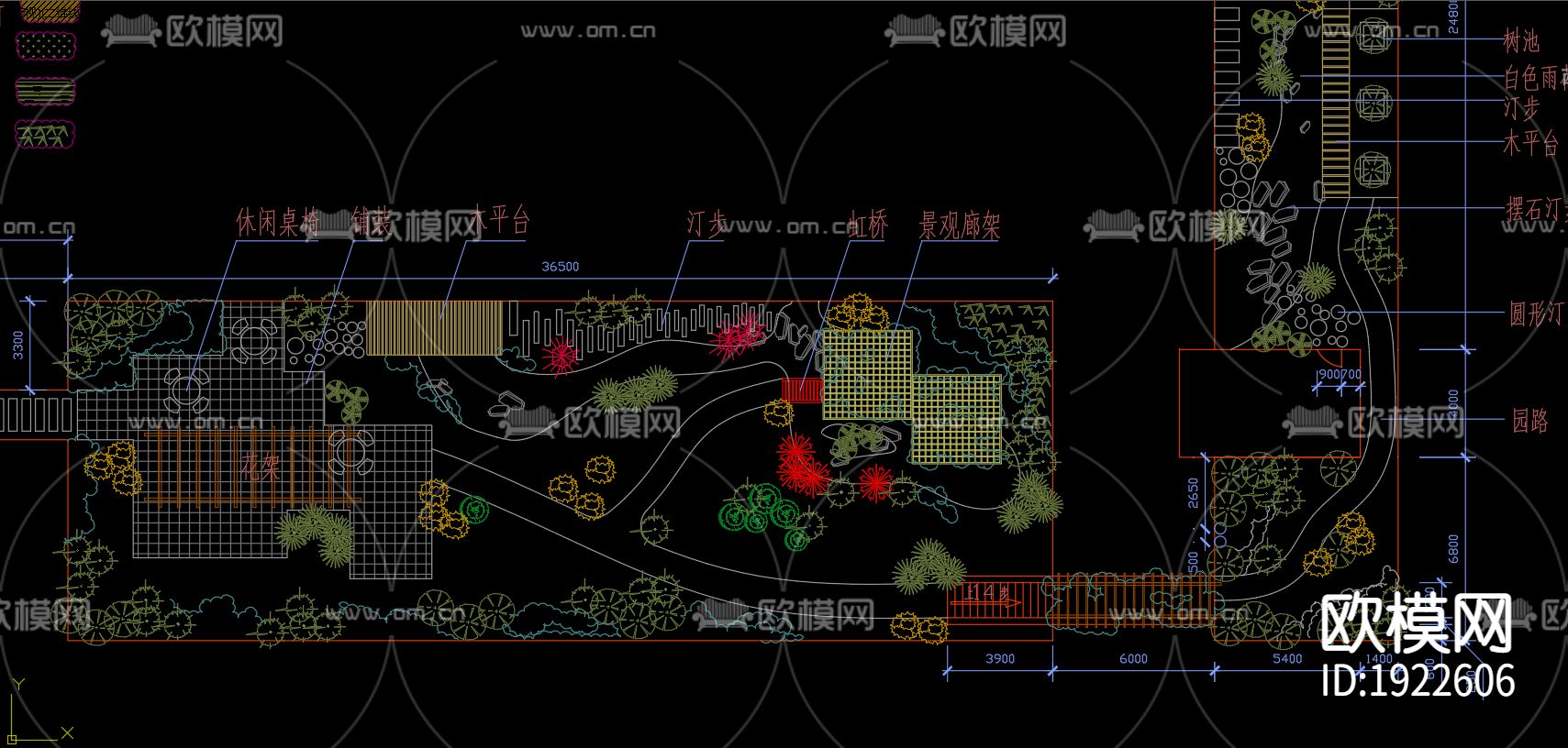屋顶花园cad施工图下载（渲染图4）