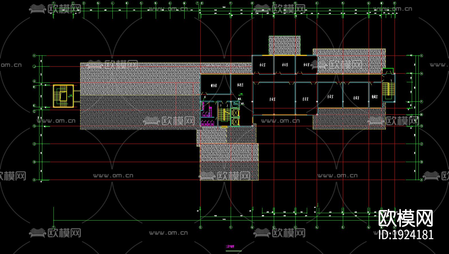 别墅cad施工图下载（渲染图3）