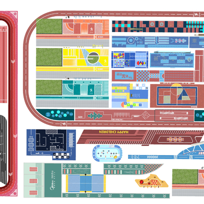  现代消防扑救场su模型 