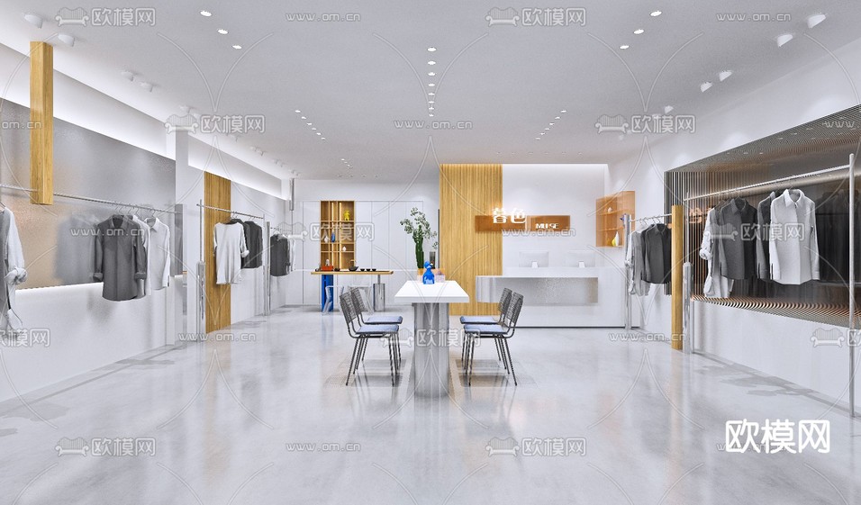 现代服装店3d模型下载(渲染图1)