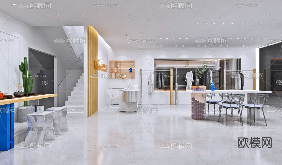现代服装店3d模型下载(渲染图3)