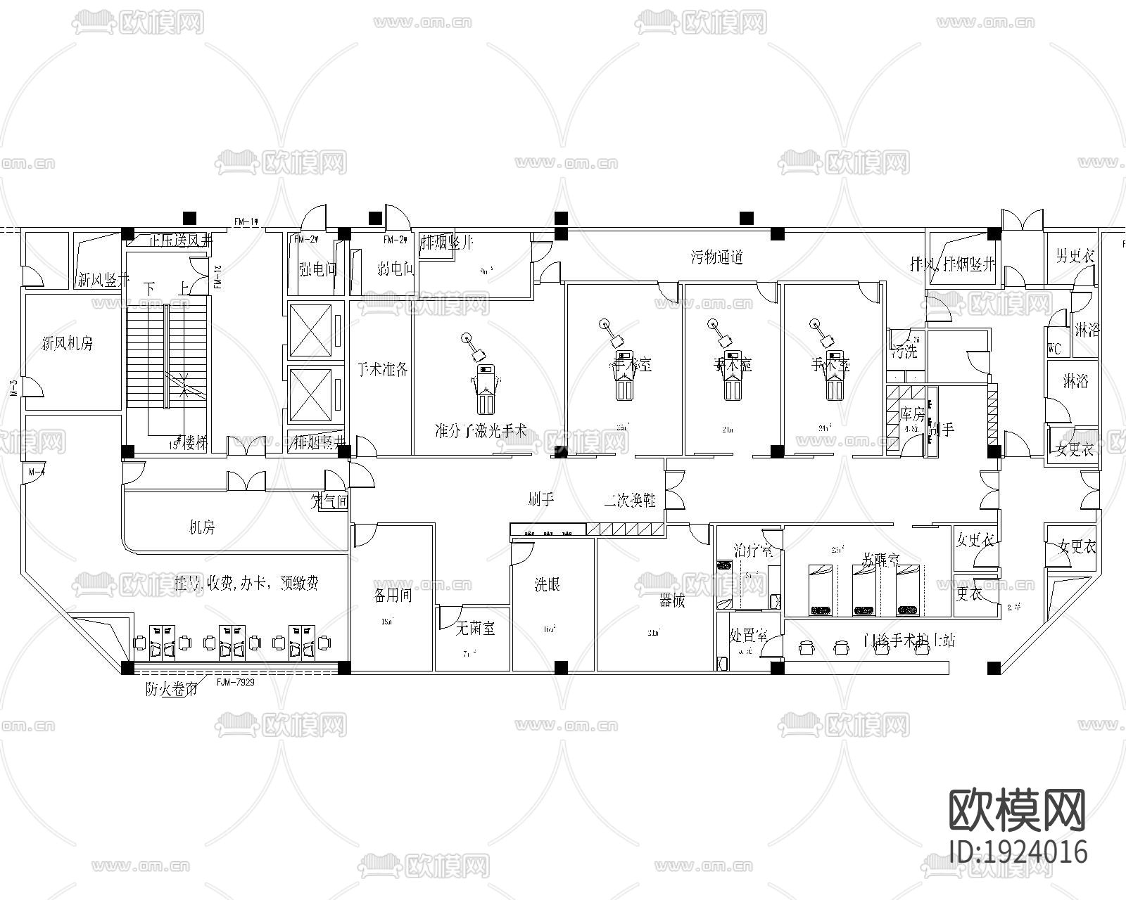 医院cad施工图下载（渲染图6）