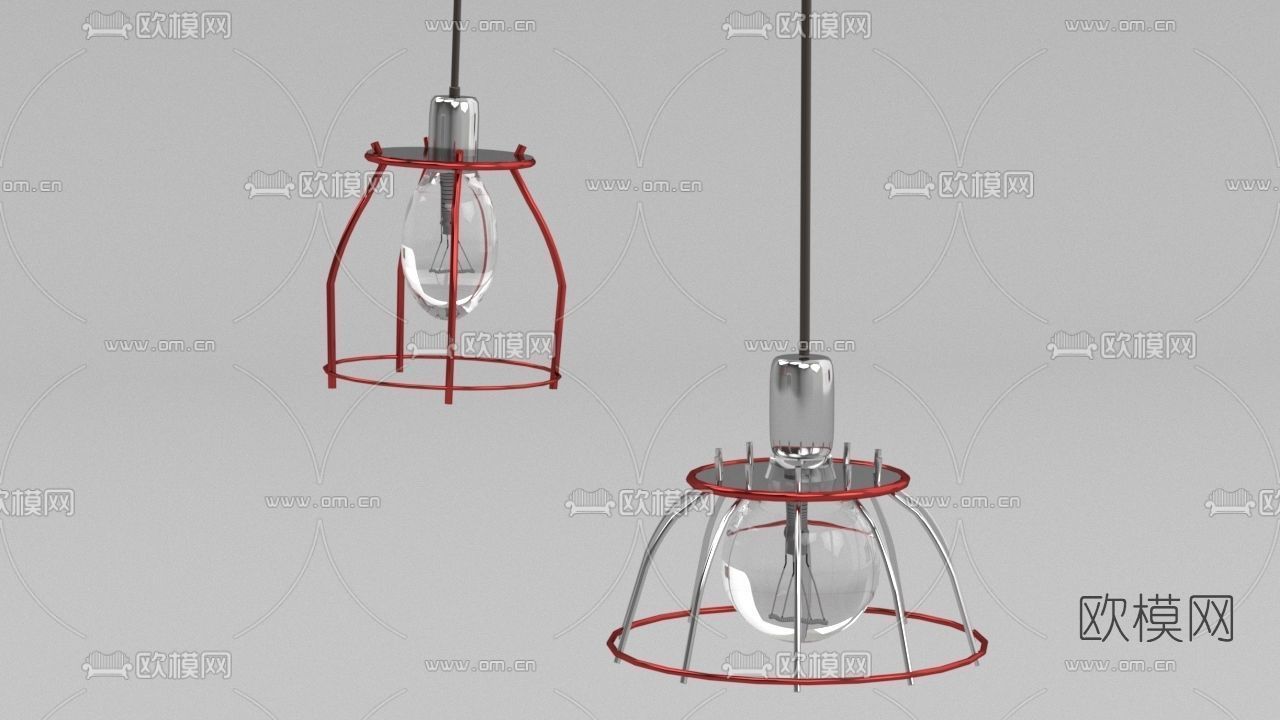 工业风吊灯免费3d模型下载