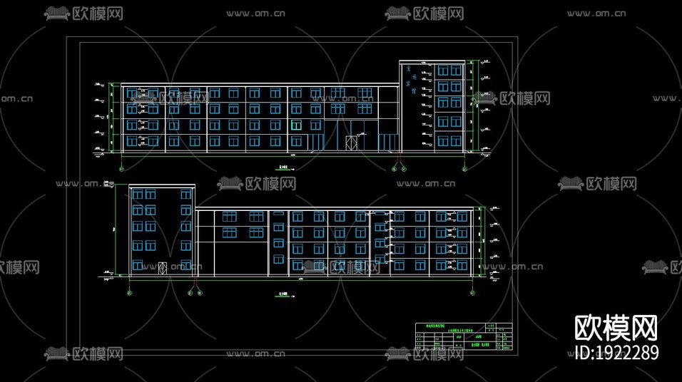 賓館框架結(jié)構(gòu)cad建筑圖下載(渲染圖1)