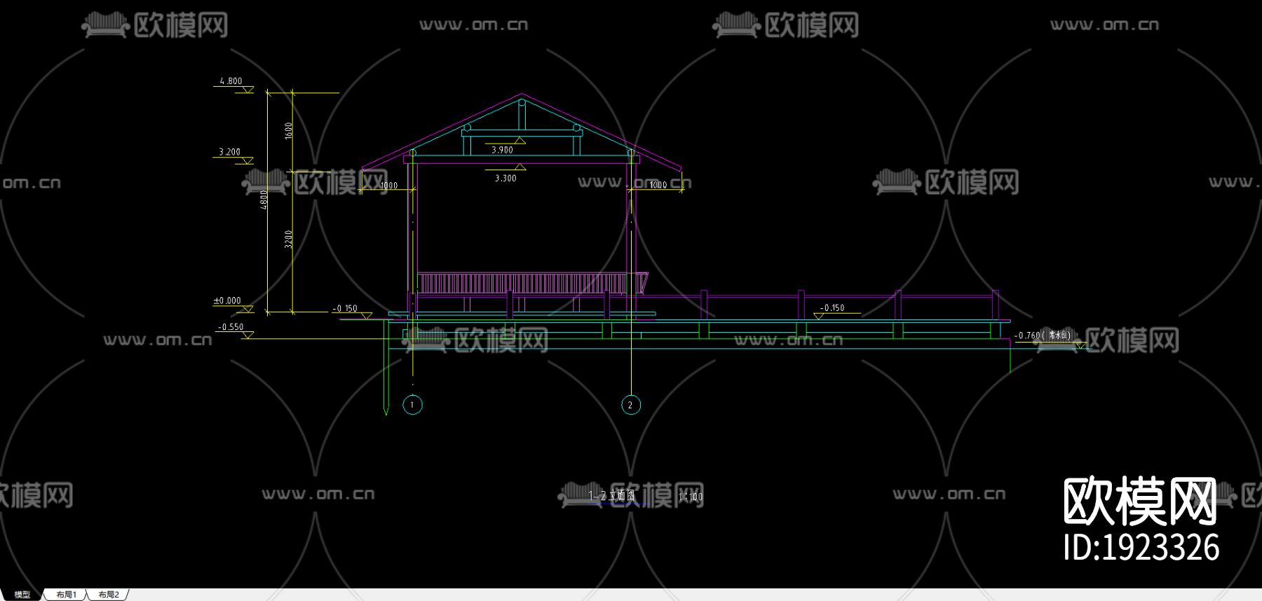 水榭cad图纸下载（渲染图2）