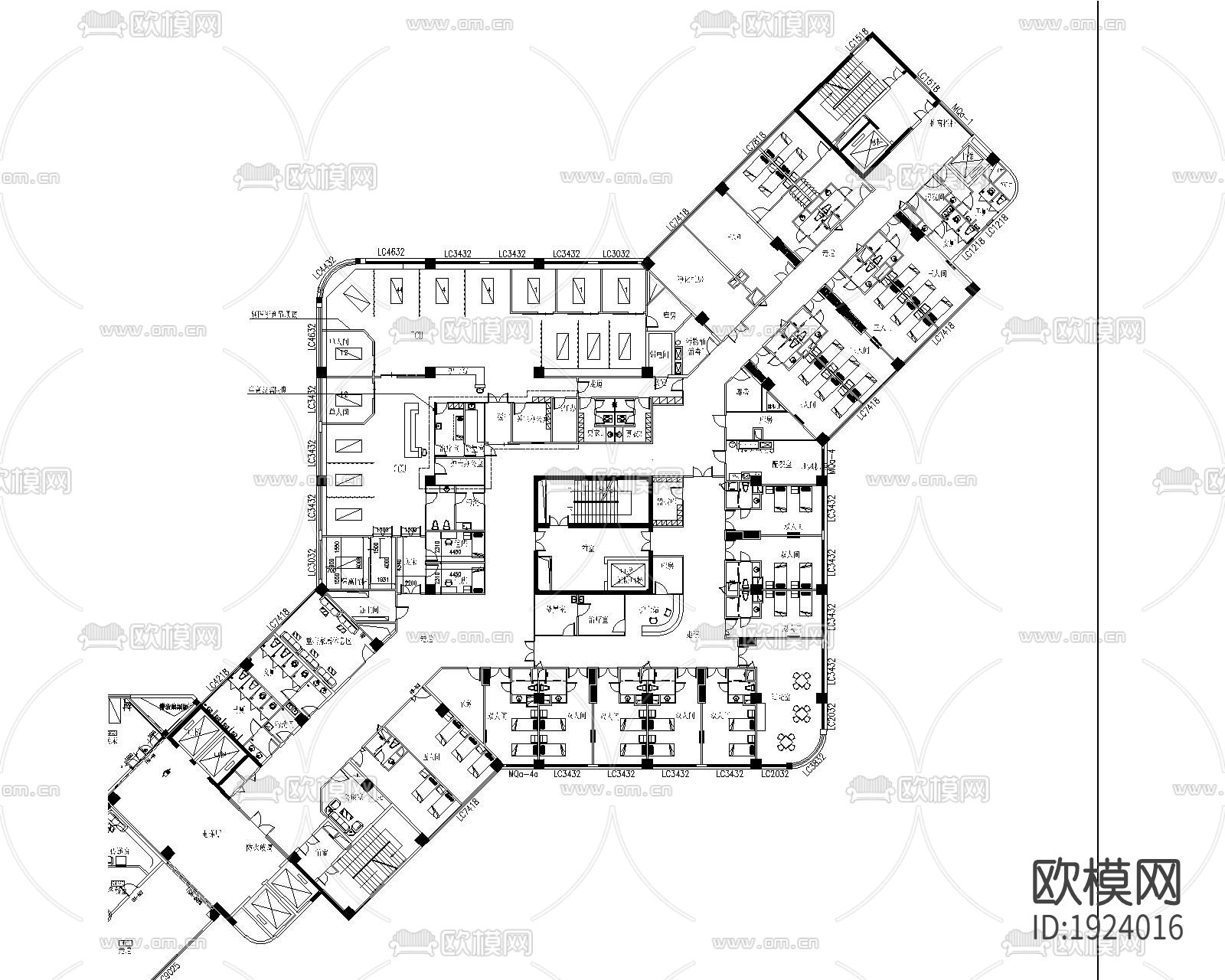 医院cad施工图下载（渲染图3）