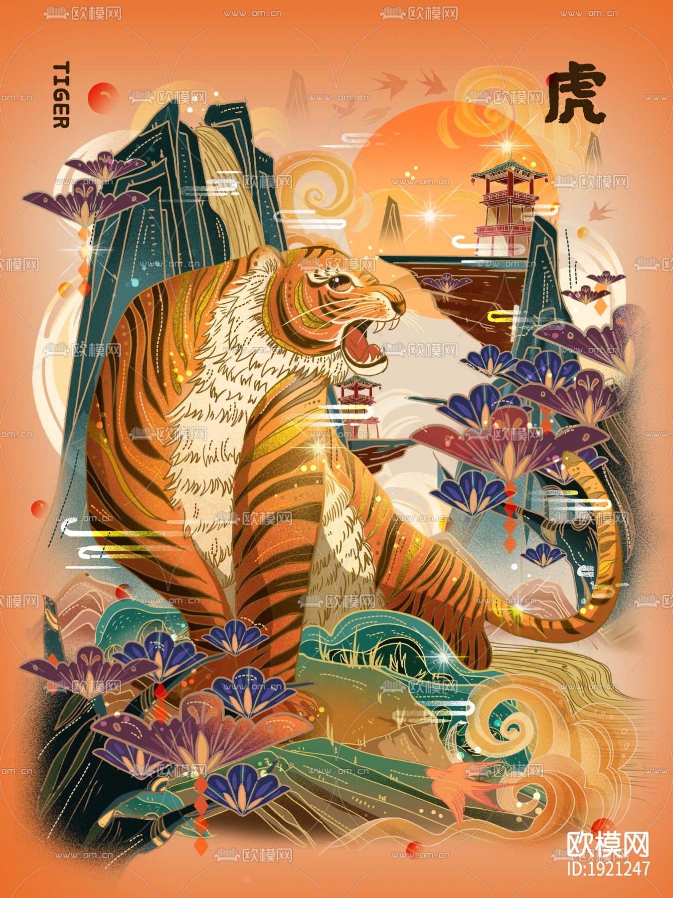 中国风国潮虎年海报下载