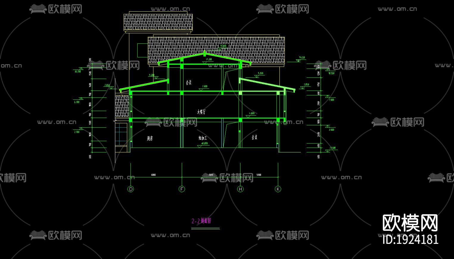 别墅cad施工图下载（渲染图2）