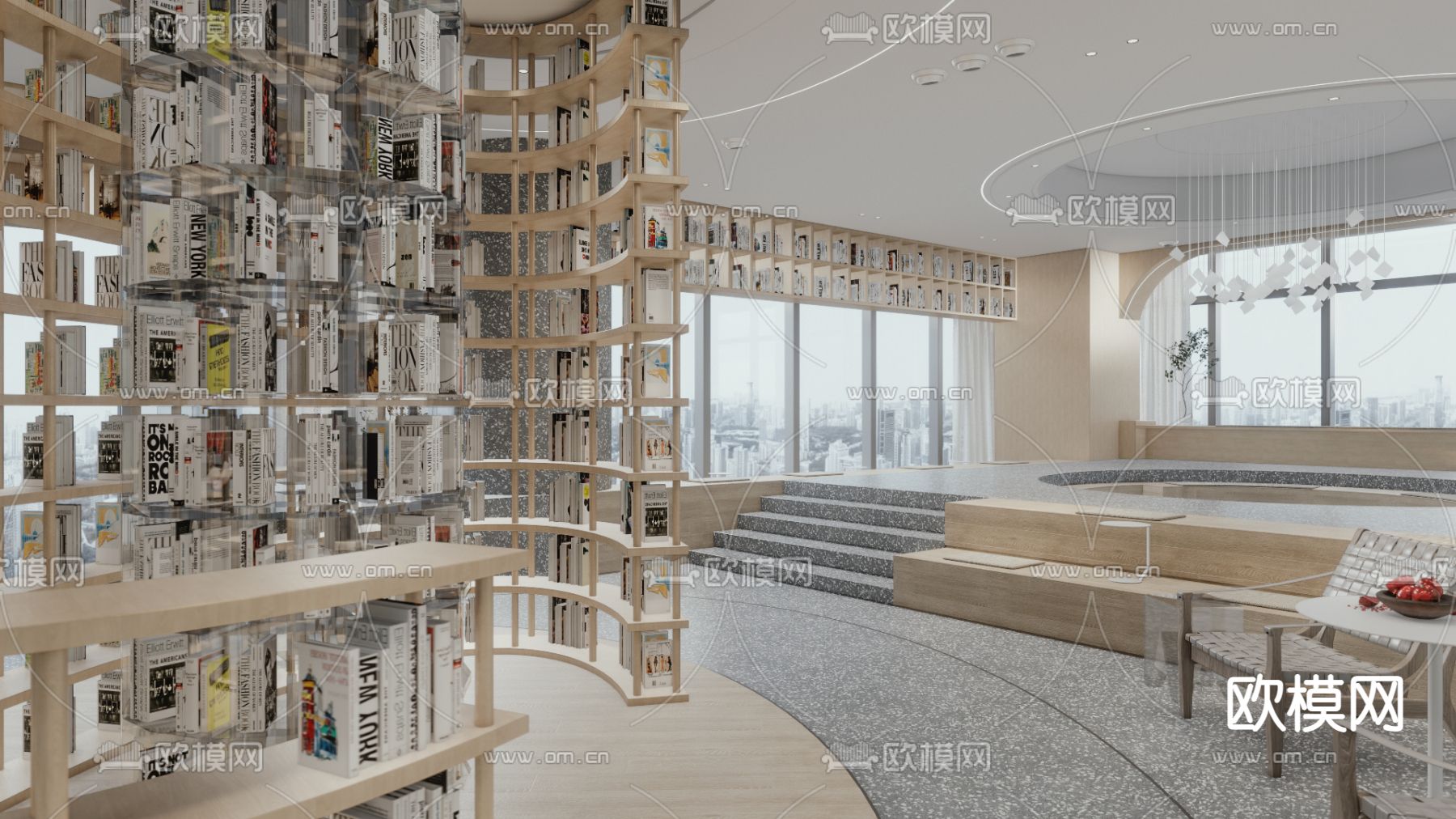 现代书屋su模型下载（渲染图3）