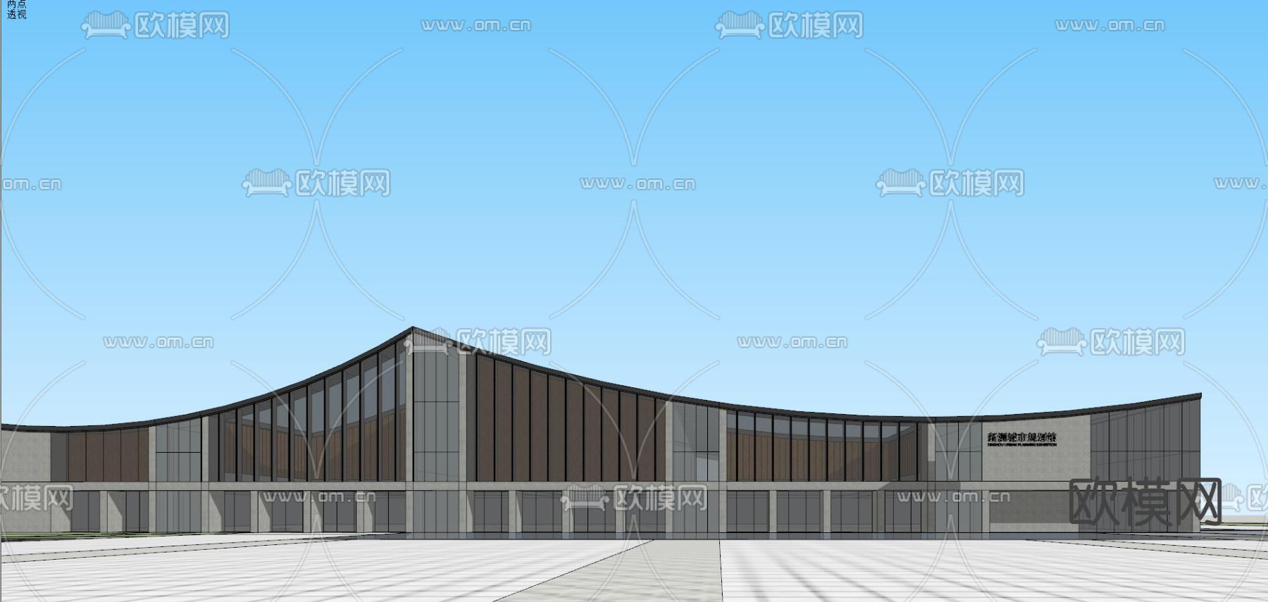 现代城市规划展览馆su模型下载（渲染图6）
