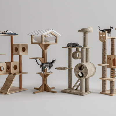  现代猫爬架su模型 