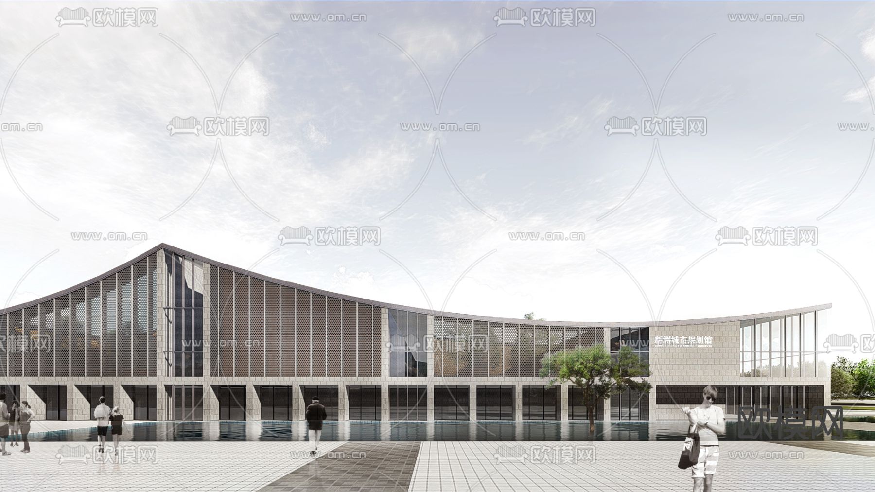 现代城市规划展览馆su模型下载（渲染图3）