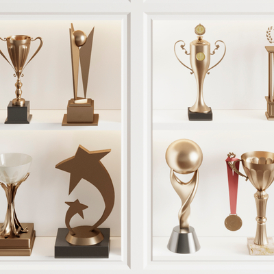  现代奖杯su模型 