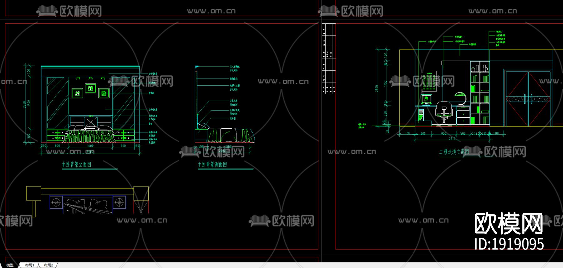 复式楼cad施工图下载（渲染图3）