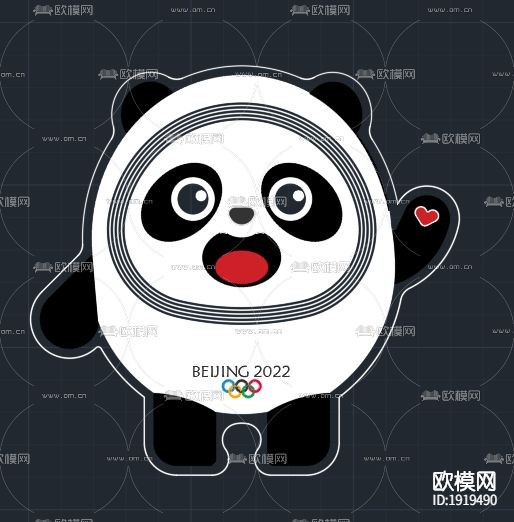 吉祥物冰墩墩cad图下载