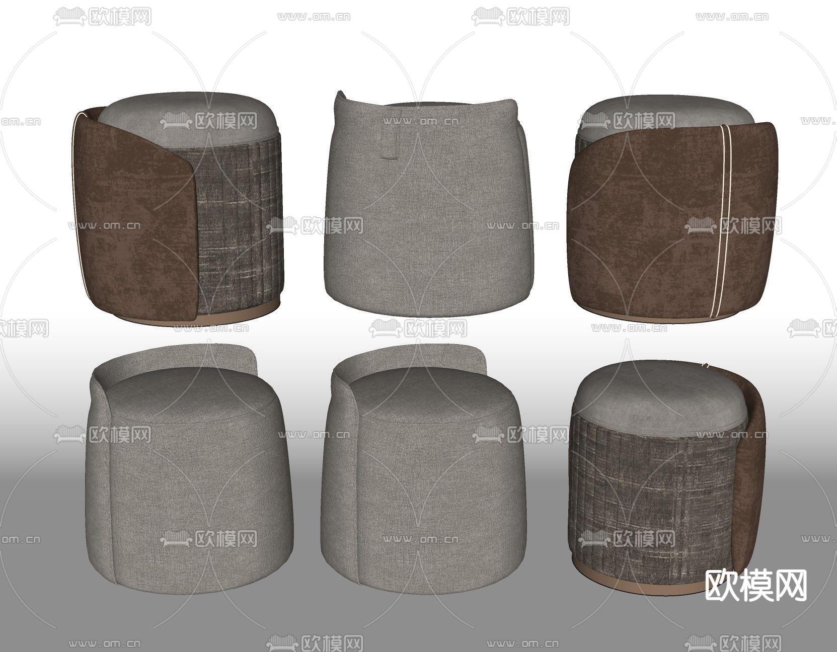 现代沙发凳su模型下载（渲染图2）