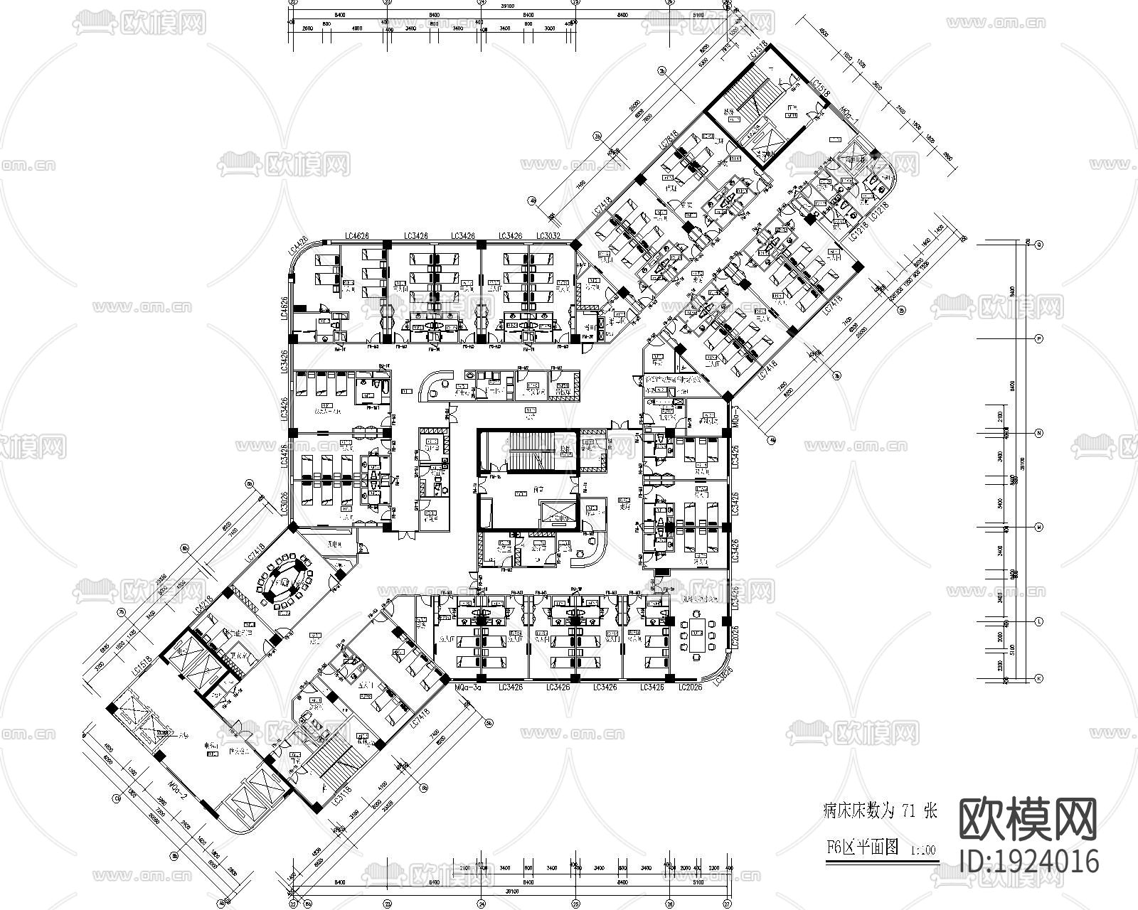 医院cad施工图下载（渲染图1）