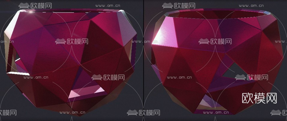 现代几何果盘免费3d模型下载