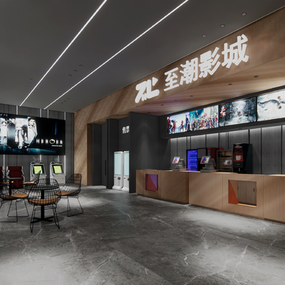  现代电影院su模型 