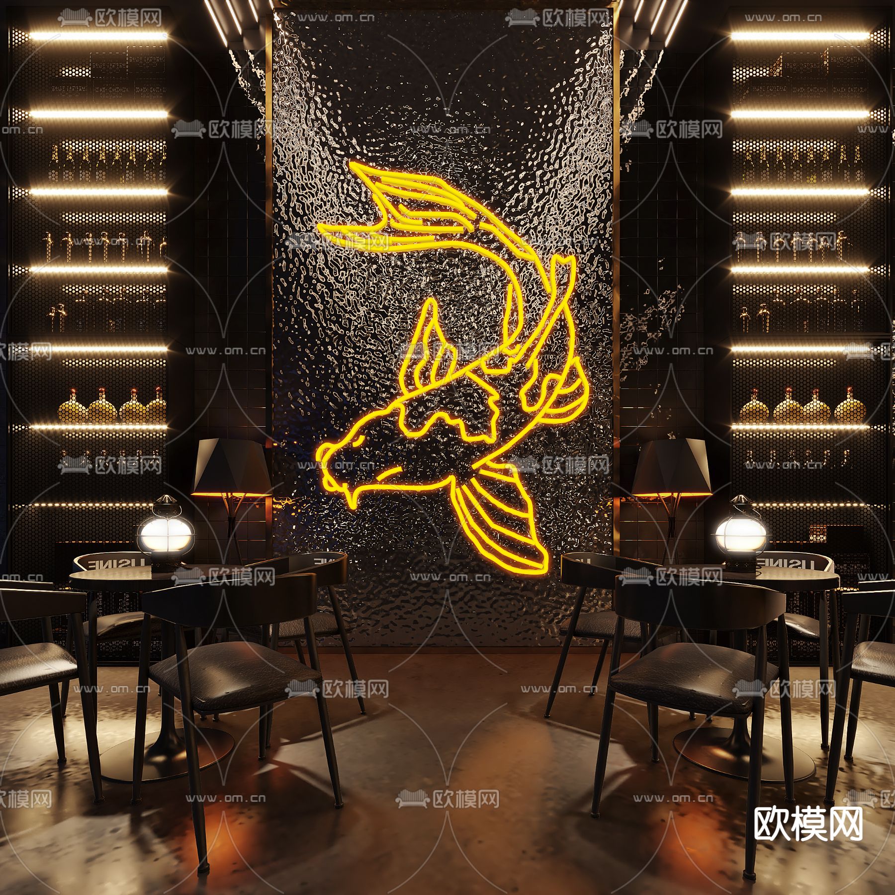 现代酒吧清吧3d模型
