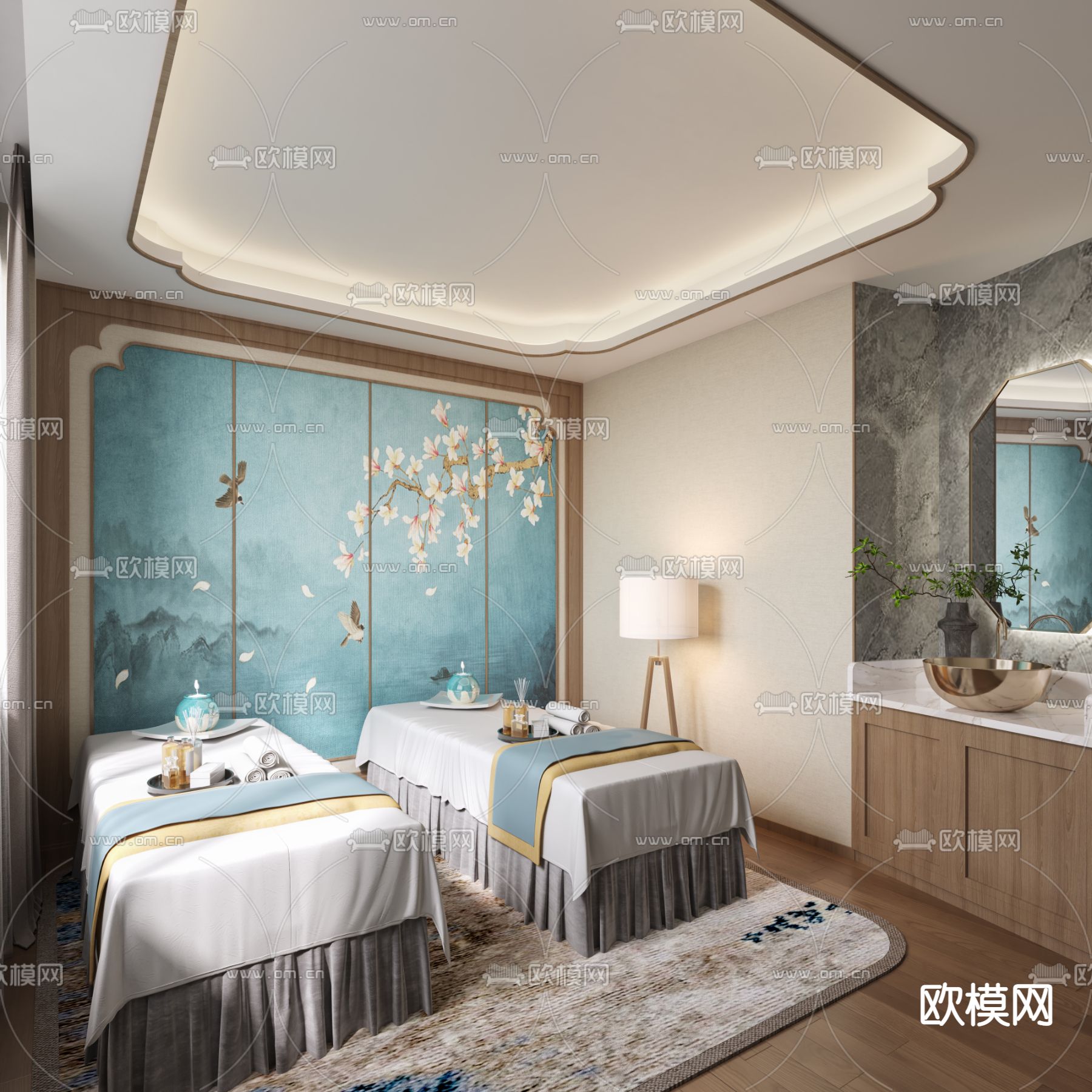 现代SPA护理房3d模型下载