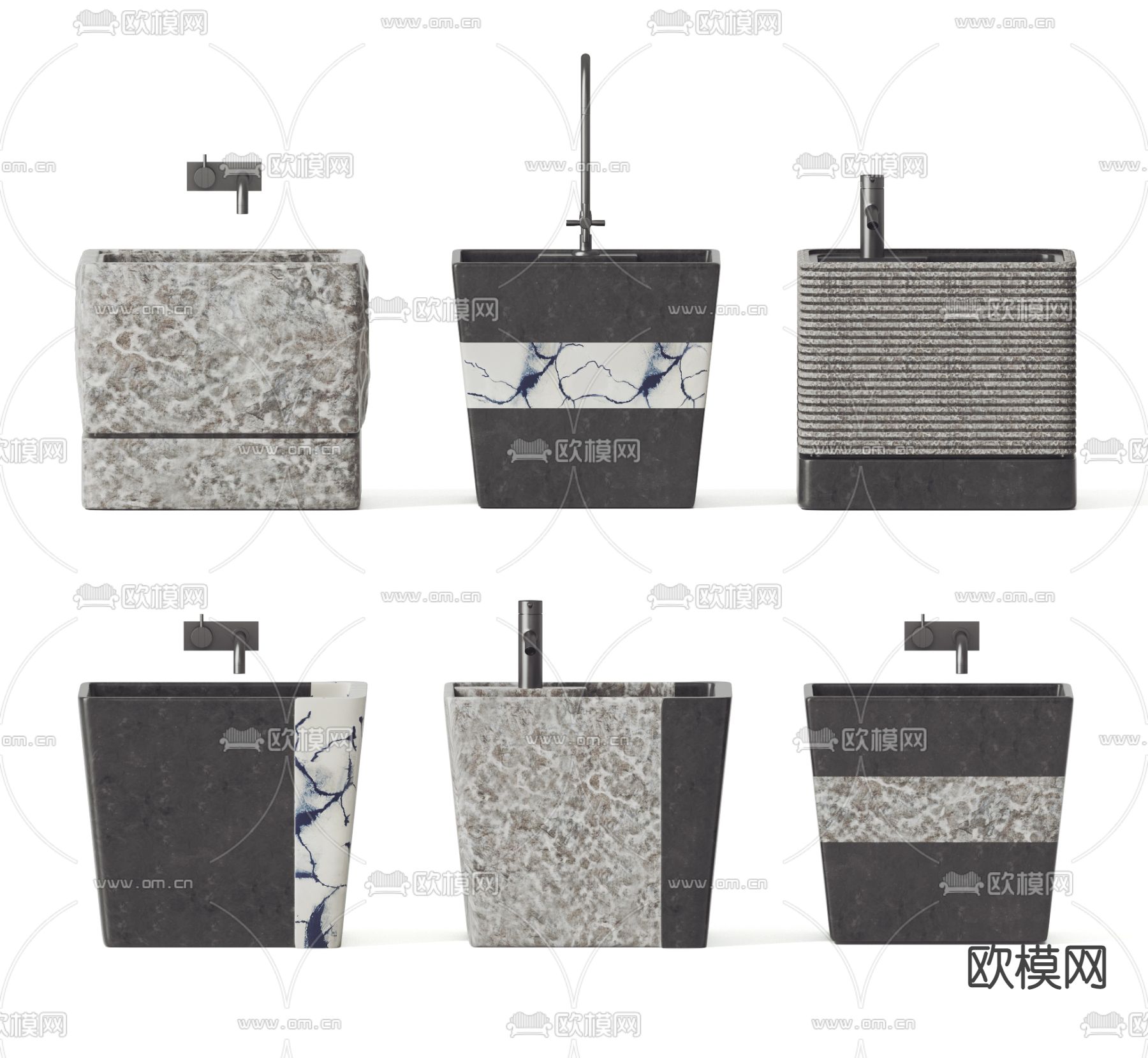 新中式拖把池3d模型下载