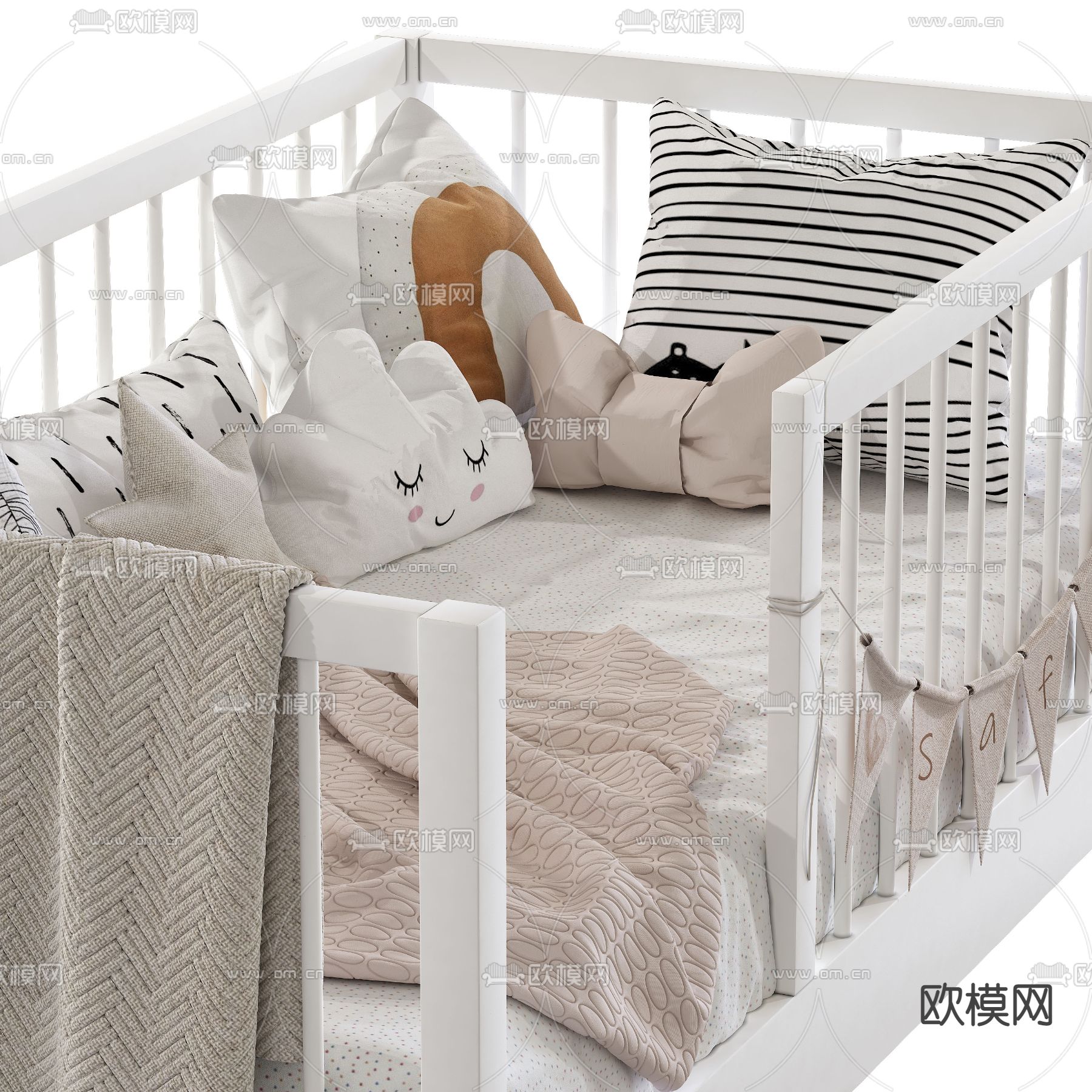 现代婴儿床3d模型下载（渲染图4）