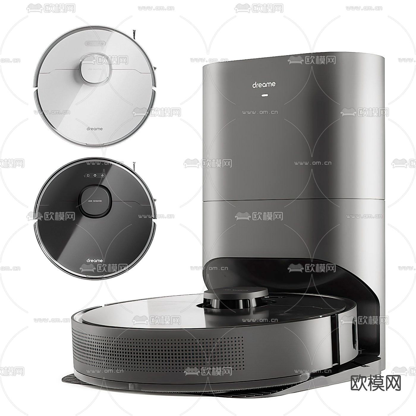 现代扫地机器人3d模型下载（渲染图1）