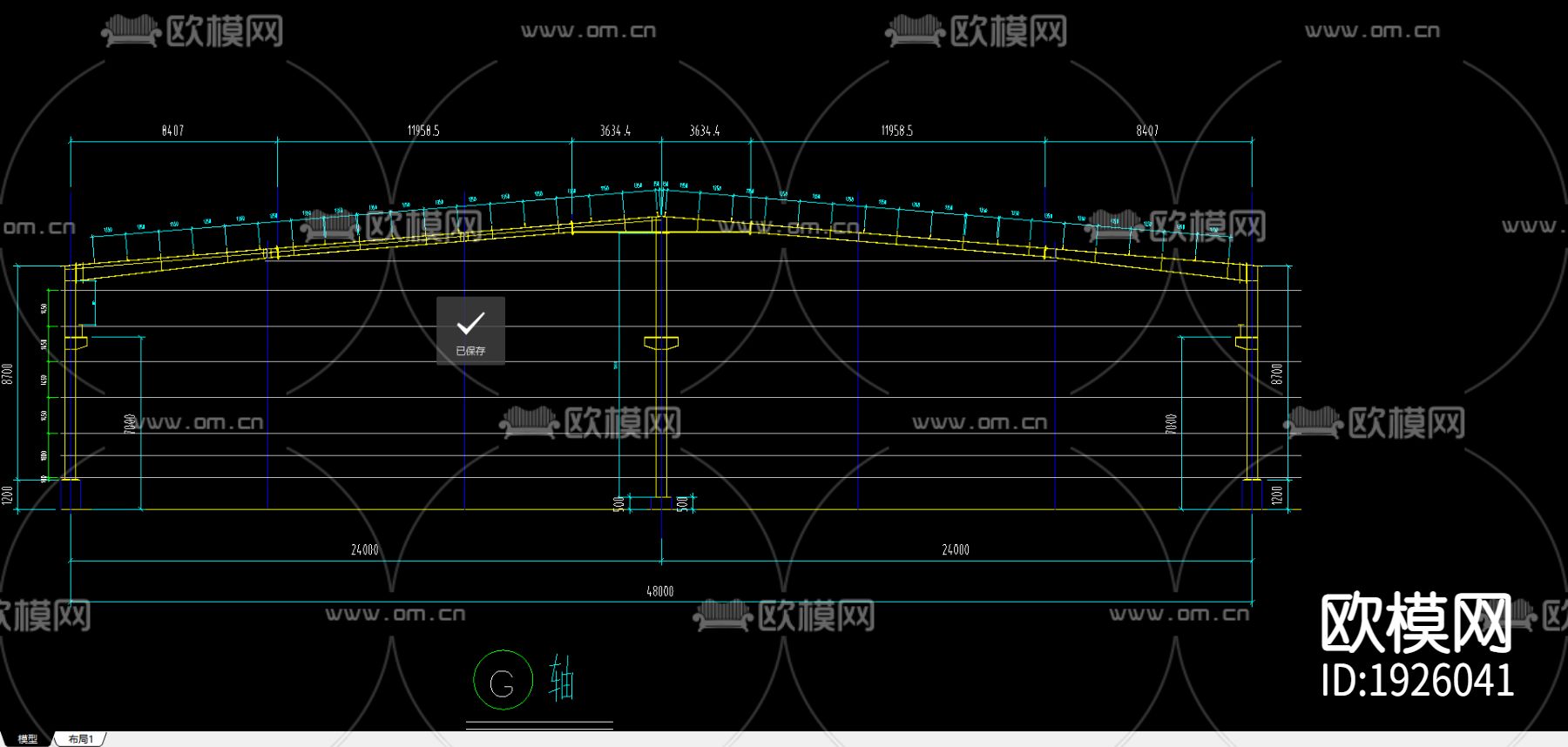 江苏常州钢结构cad大样图下载（渲染图2）