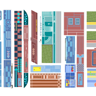  现代应急消防车道su模型 