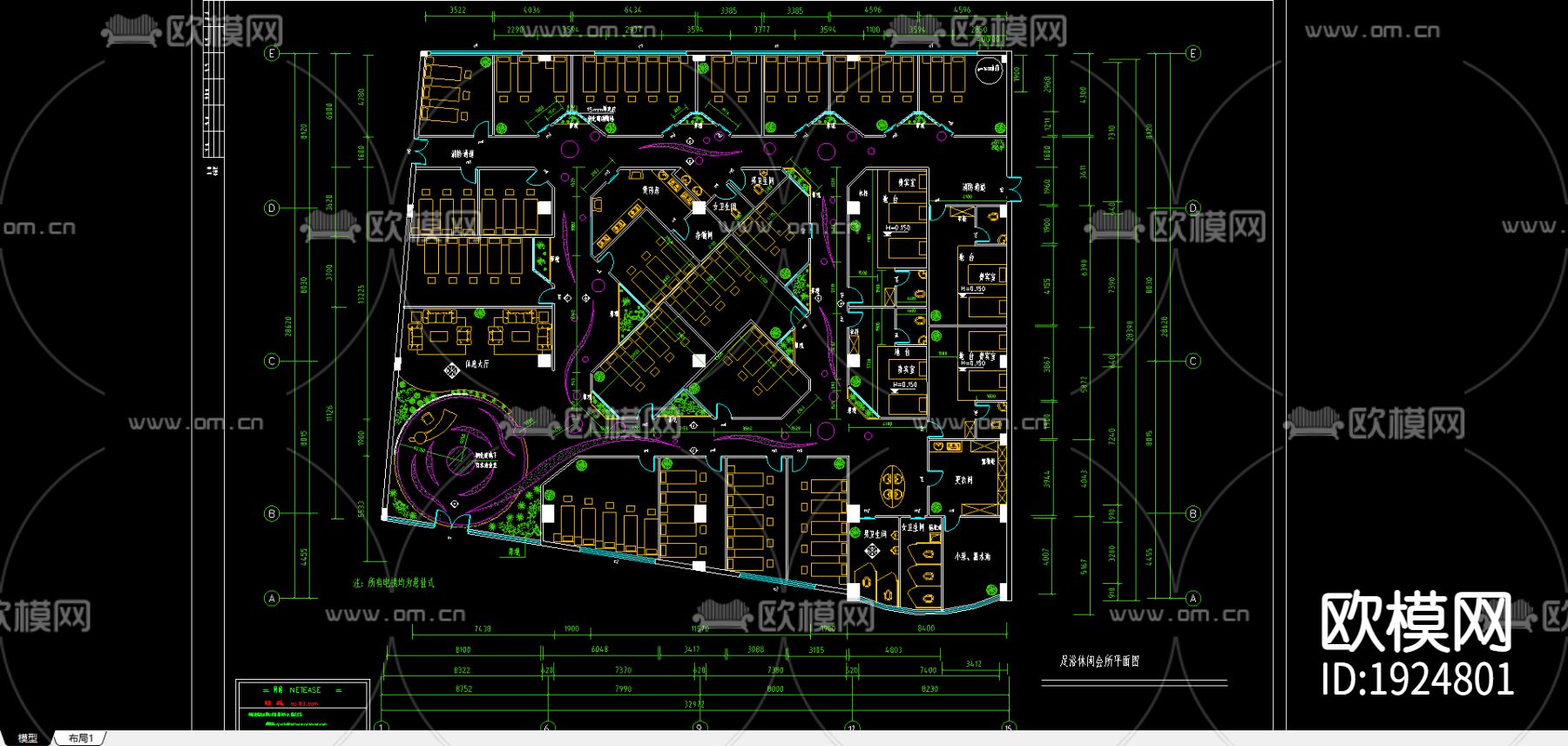 足浴城平面设计图下载（渲染图3）