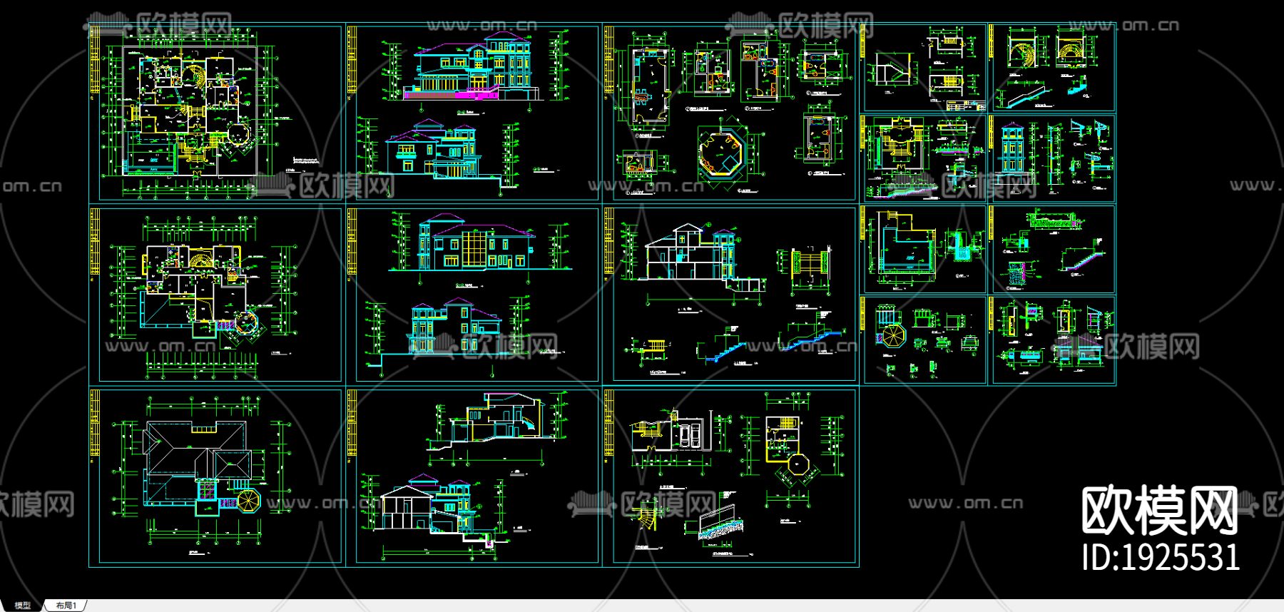 公爵B型别墅方案全套图下载（渲染图5）