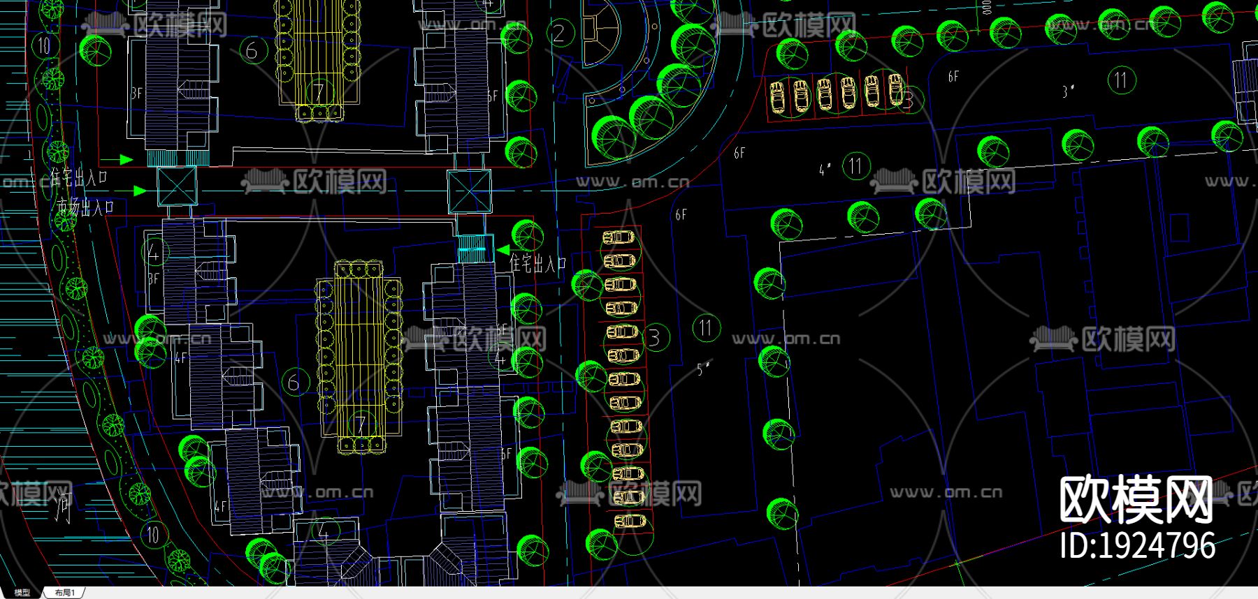 综合贸易市场规划图下载（渲染图1）