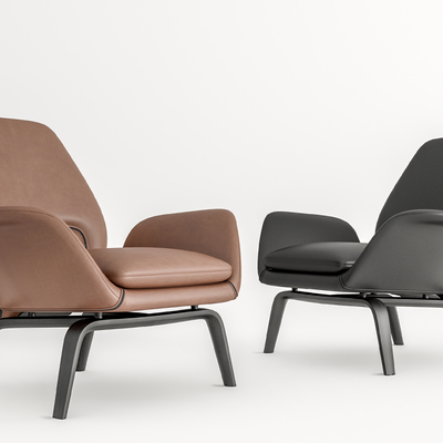 现代皮革休闲椅su模型