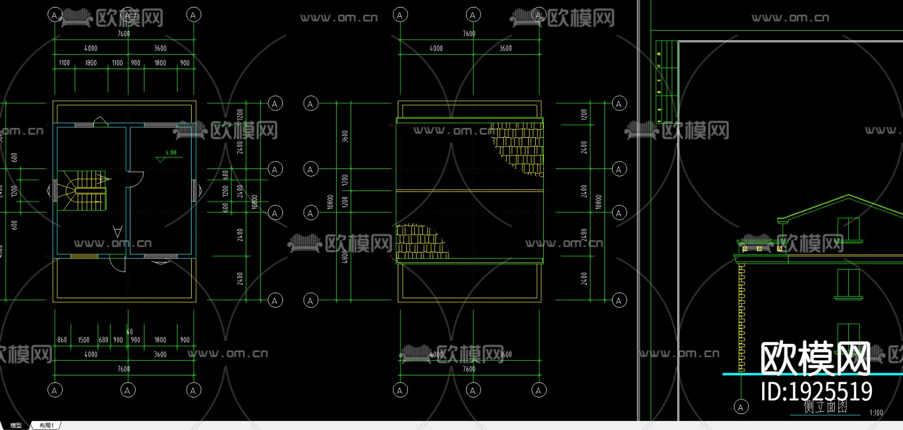 乡村别墅设计图下载（渲染图1）